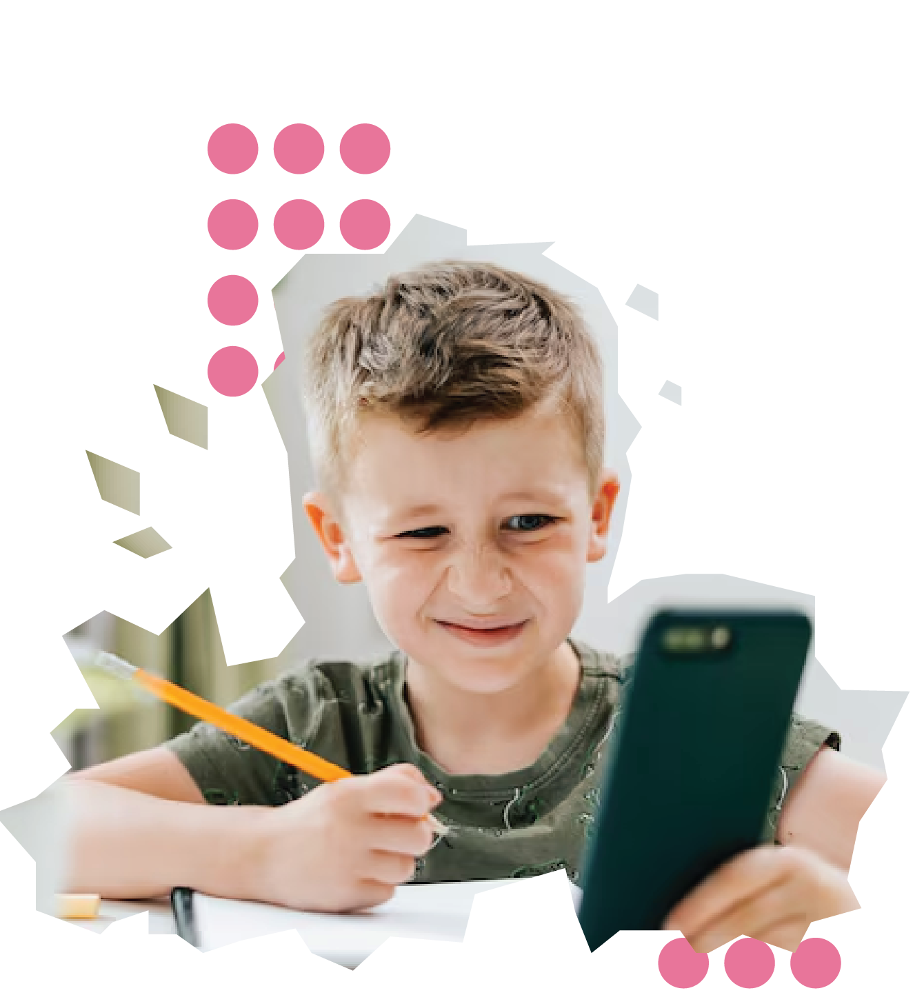 Happy child with phone